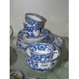 A blue and white part Teaset