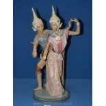 A Lladro figure group of Balinese Dancers, 21'' high approx.