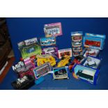 A quantity of Corgi and Matchbox toy cars including; Mini, Fiat, Lotus, Landrover, etc.