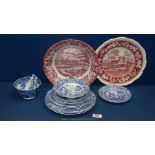 A quantity of Copeland Spode Italian pattern dinner ware,