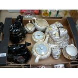 A quantity of china including Crinoline lady Burslem part tea set, Lungard four piece Teaset,