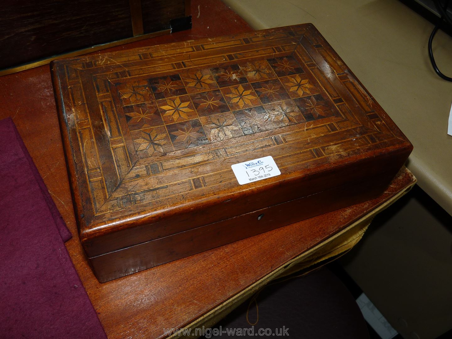 A 19th c. Marquetry inlaid Box for restoration.