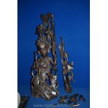 An oriental wooden carving,