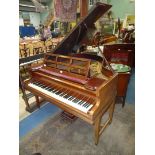 A fine old crossbanded detail Mahogany cased Boudoir Grand Piano by ''Rich.