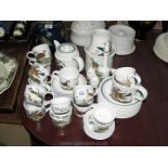 A quantity of Portmeirion 'Birds of Britain' teaware, plus vase, jardiniere, cruet, etc.