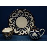 A modern oriental part Teaset in blue and white