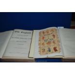 A complete set of two large, half leather books,