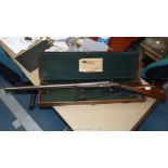 A James Kerr 12 bore double barrel hammer shotgun, serial no. 145 and case.