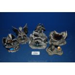 Six Myth & Magic figures by Tudor Mint including Crystal Secrets, Romancing the Dragon,