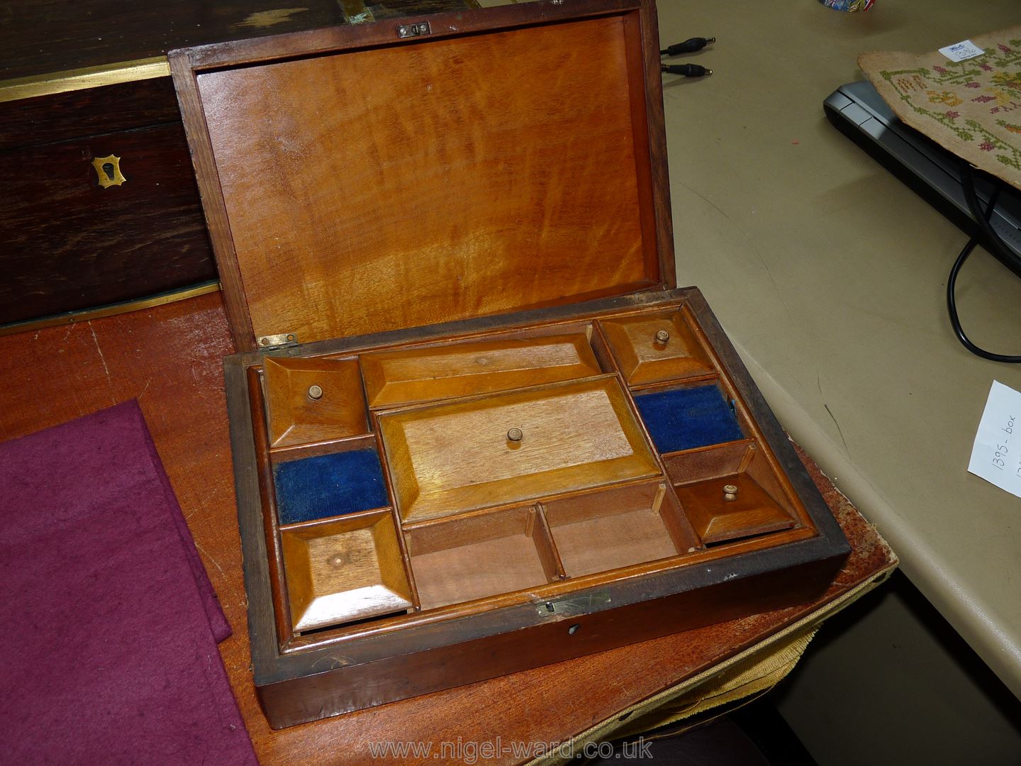 A 19th c. Marquetry inlaid Box for restoration. - Image 2 of 2