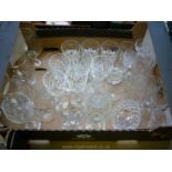 A quantity of glass including miscellaneous glasses to include, brandy,sherry, whisky,