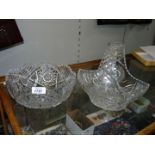 A cut glass Bowl and cut glass Basket