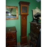 An Oak and other woods cased Longcase Clock having early 10'' square brass faced single hand