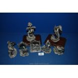 Seven Myth & Magic figures by Tudor Mint including The Sleepy Dragon, The Royal Dragon,