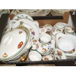 A quantity of Evesham pattern Royal Worcester china including; a large fruit bowl,