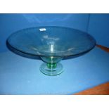 A large green tinted table centre footed Dish.