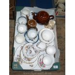 A quantity of china including part teasets, teapots, jugs, Crown Royal, Meakin, Sadler, etc.