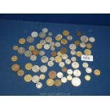 A quantity of foreign coinage mainly French pre-euro period, odd Nederlands and Luxembourg.