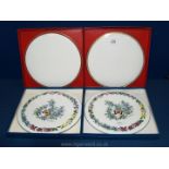 Four boxed cake plates, two Royal Worcester and two Spode.