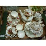 A quantity of china including Royal Albert 'Old country roses' teaware, Aynsley cups and saucers,