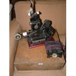 A Pathescope 95mm vintage 'Baby' Cine Projector and accessiories and manual, etc.