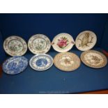 A quantity of plates including Mason's Ironstone 1981 The Knight Chaucer's Canterbury Pilgrims