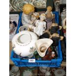 A quantity of china including mantle spaniels, musical Toby jug, Queens china, etc.