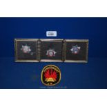 Three framed fire brigade Badges - Rotherham,