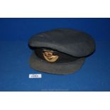 A Kirsop of Glasgow Royal Air force Cap with cap badge with metal crown and Bullion wreath,