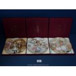 Three Royal Worcester wall Christmas display Plates.