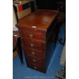 An unusual Edwardian Mahogany five drawer Chest having unusual brass drop handles,