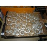 A large quantity of mixed glasses including tumblers, champagne, wine, shot glasses etc.