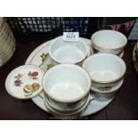 Miscellaneous Royal Worcester Evesham china including small ramekin dishes, pin dish,