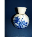 A Thomas Forester 1881 vase (slight crack in neck), blue/white,