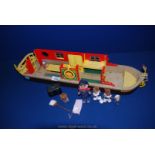 A Rose of Sylvanian canal boat (a/f) having four Sylvanian characters on board.