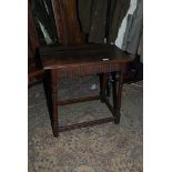 A rectangular Oak occasional Table on turned legs