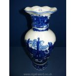 An oriental blue and white Vase, 18''.