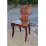 A Regency Mahogany hall Chair (c.