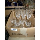 Six Edinburgh Crystal cut glass champagne flutes,