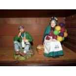 Two Doulton figures - 'The Old Balloon Seller' and 'The Wayfarer'