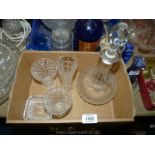 A small quantity of glass including decanter and bud vase.