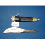 A whale tooth handled Dagger,
