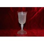 A Victorian crackle glass goblet c. 1890.