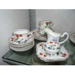 A Tuscan china flowers hand painted part tea set.