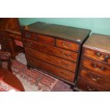 A Georgian Mahogany Chest of three long and three short Drawers having brass swan neck drop handles,