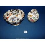 A Masons Nabol pattern Ginger jar and lid,