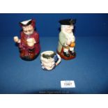 Three Royal Doulton Toby jugs - Falstaff, Happy John and Bacchus.