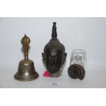 A scarce Tibetan ghanta bell, 19th century of earlier (cast inscription to interior),