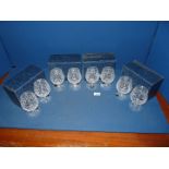 Eight Stuart crystal Brandy glasses in Cheltenham design,