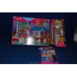 A boxed Barbie wedding set and boxed Shelly nursery school and Shelly baby high chair etc.